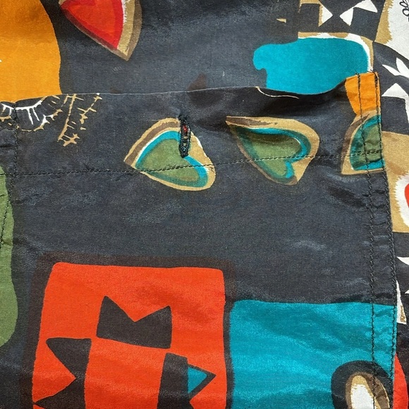 Vintage Jane Ashley Shirt Button Up Silk Short Sleeve Floral Hawaiian Size M - Picture 10 of 12